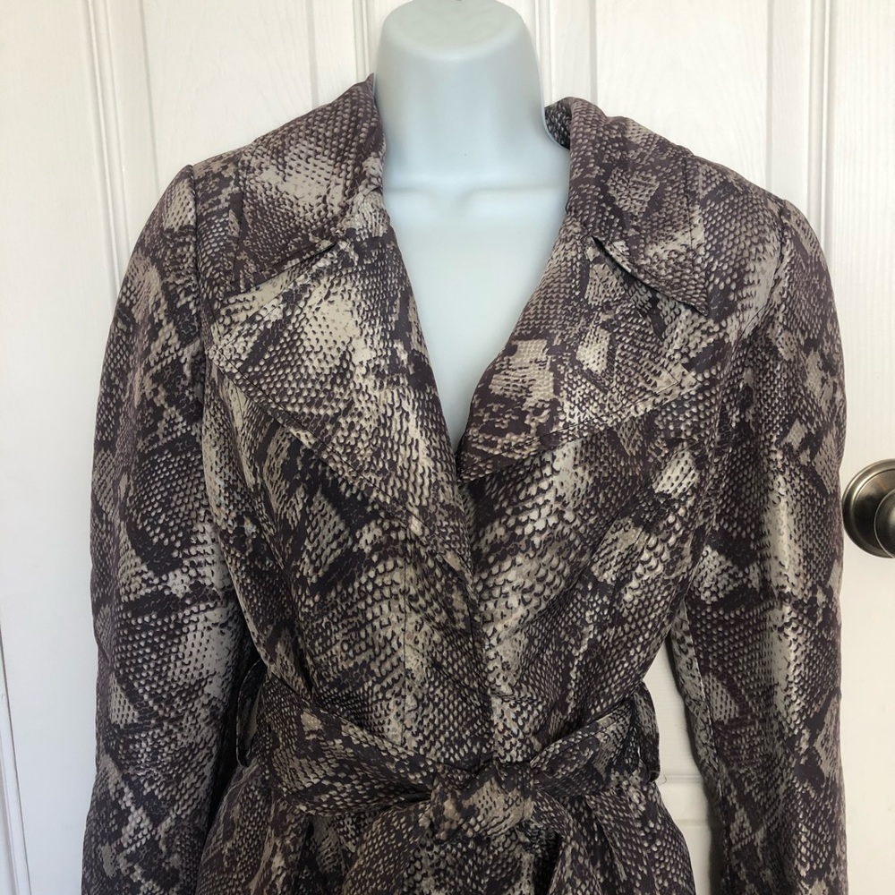 Inc Python Print Trench Coat - Size Medium - image 3